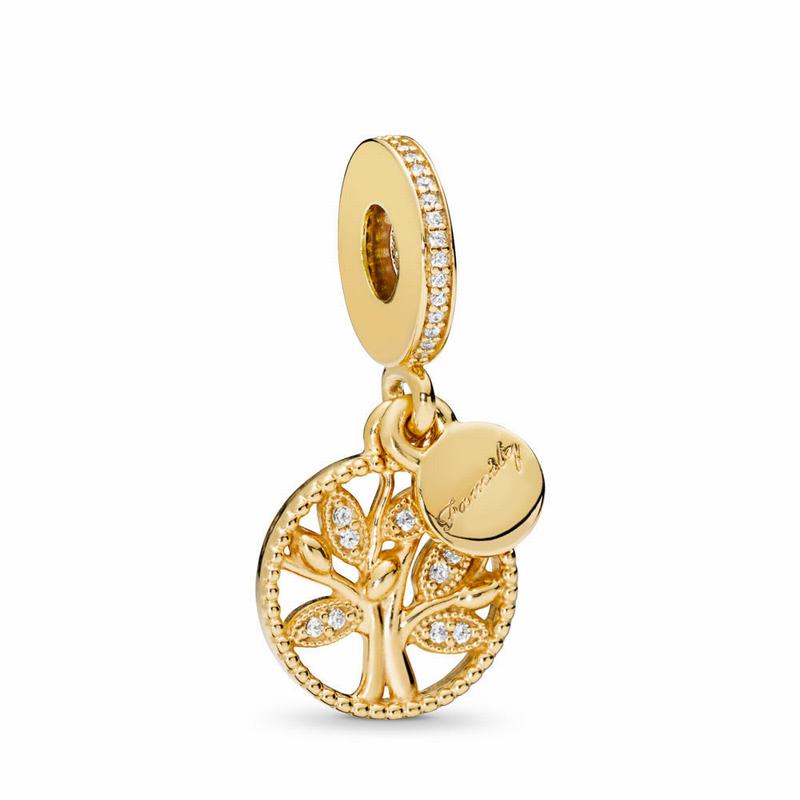 Pandora Shine™ Family Heritage Dangle Charm - 18ct Gold Plated/Cubic Zirconia - Canada | XI7542EF